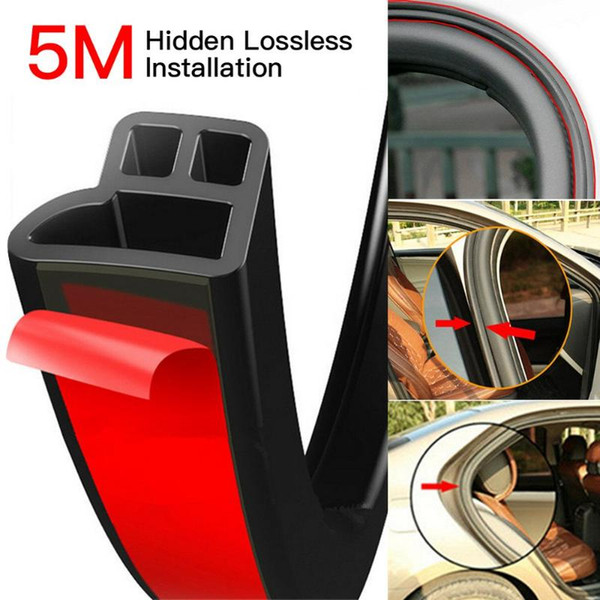 5M Car L type Sealing Strip Car Door Noise Strips Leakproof Dust Waterproof Strip Modified Wing Version Anti-collision