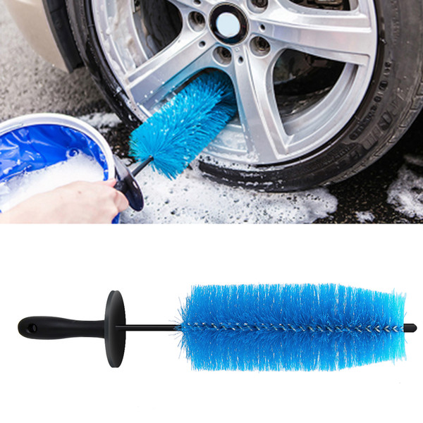 wholesale 1pc 44cm Car Wheel Rim Brush Soft Bristles Tire Detail Brushes Easy Reach for Car Cleaning Tool