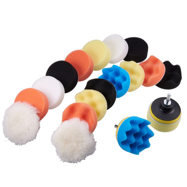 22pcs/set 3 inches Compound Drill Buffing Sponge Pads Kit for Car Sanding Polishing Waxing Sealing Glaze