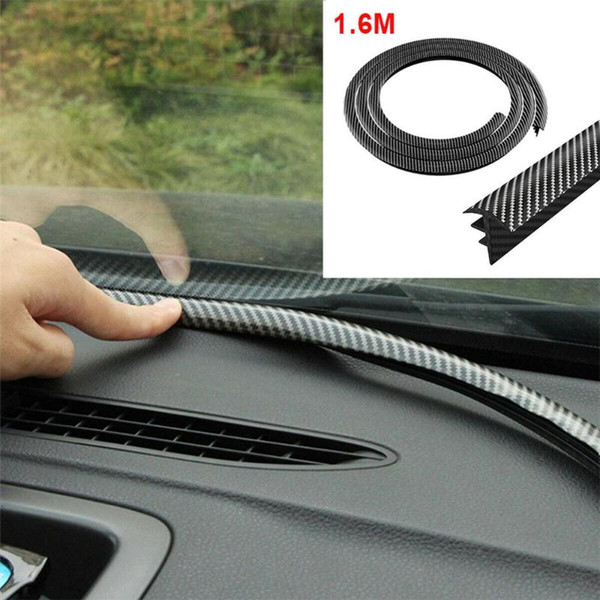 1.6M Carbon Fiber Sealing Strip Car Dashboard Gap Filling Noise Insulation Windshield Gap Soundproof Car Dashboard Sealing Strip