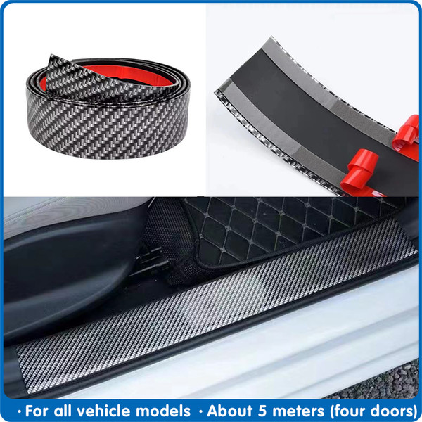 Multi-function carbon fiber threshold protects the bumper door panel of the trunk from scratch and slip