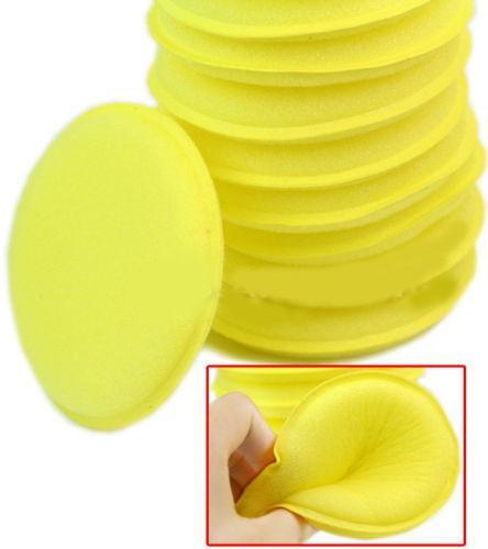 12pcs/Set 1200pcs/100sets Anti-Scratch Car Circle Cleaning Wax/Polish Yellow Foam Sponges Pad Car Cleaning Tool Car Care EMS Free