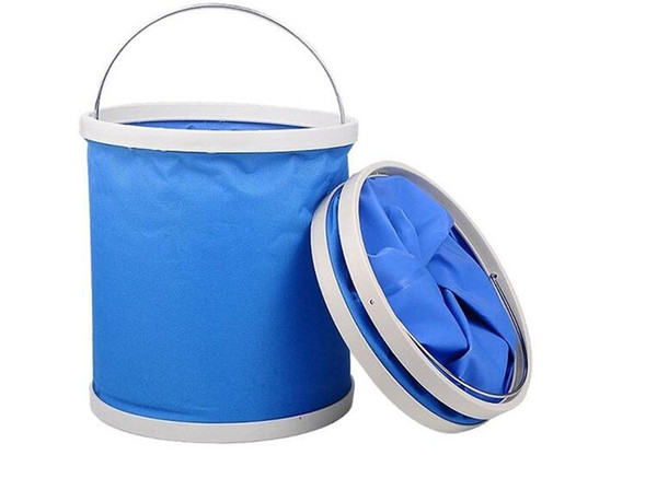 Car bucket telescopic folding barrel multi-function 11 liter buckets outdoor portable Oxford canvas clean bucket