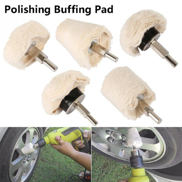 5 Pcs Cotton Pad Polishing Buffing Wheel Rims Car Motorcycle Kit For Drill