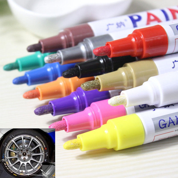 10X Colorful Waterproof Pen Car Tyre Tire Tread CD Metal Permanent Paint markers Graffiti Oily Marker Pen Car Styling