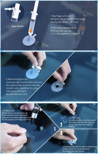 New hot DIY Car Windshield Repair Kit tools Auto Glass Windscreen repair set Give Door Handle Protective Decorative Stickers