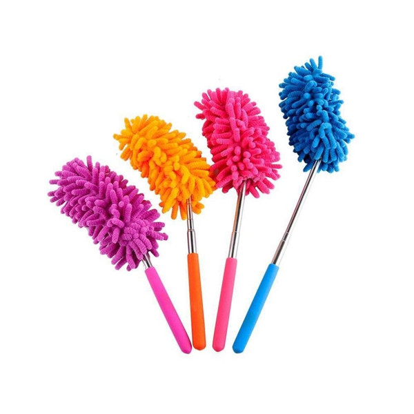 4Pcs/ Telescoping Car Detailing Brushes Chenille Microfiber Auto Cleaning Hand Duster Extendable Vehicle Cleaner Washer