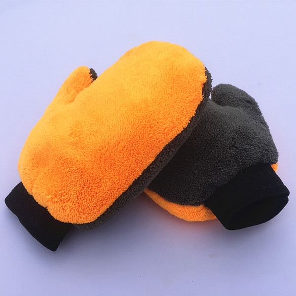 Wholesale- Double Side 80% Polyester 20% Polyamide Plush Terry Microfiber Dust Remove Mitt Auto Care Detailing Cleaning Buffing Mitt