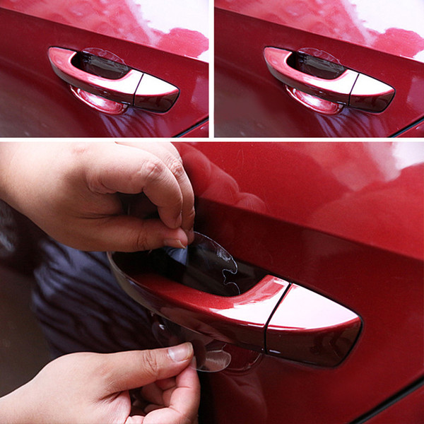 4Pcs Car Styling Stickers Car Door Handle Scratch Protector Film Protective Sticker Vinyl For Cars Cruze Opel Peugeot