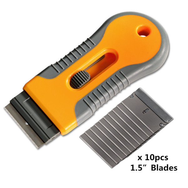 Ceramic Glass Oven Clean Razor Scraper+10pcs Razor Blade Window Tint Vinyl Car Wrap Squeegee Glue Film Sticker Remover