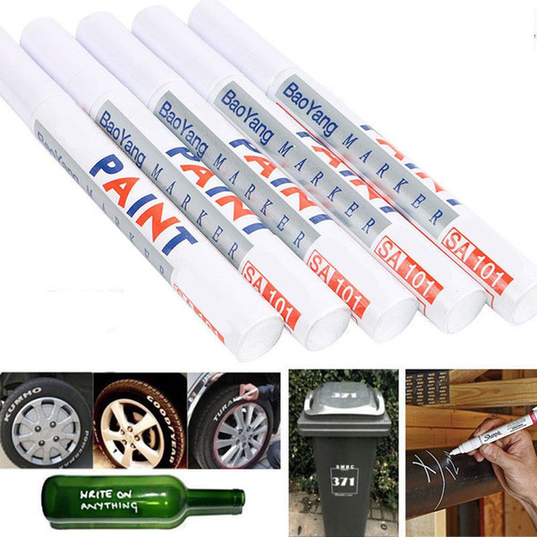 White Paint Pen Waterproof Car Tyre Tire Tread Rubber Paint Pen Markers Pen Permanent White Other Care Cleaning Tools BBA248
