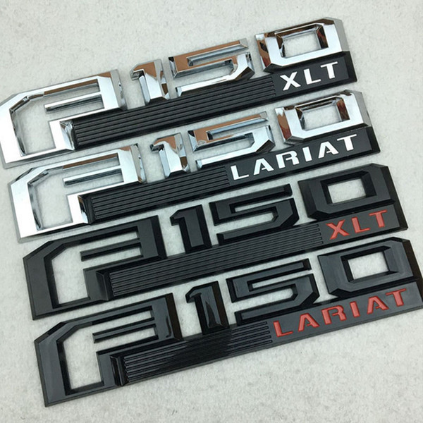 New F150 LARIAT XLT Emblem 3D ABS Chrome Logo Car Sticker Badge Door Decal Car Styling For Ford