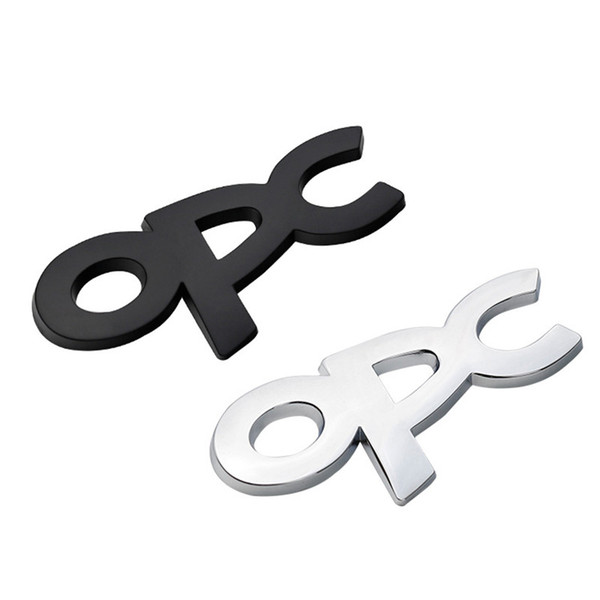 Car styling 8*3.5cm metal black silver OPC emblems rear tail trunk badge side logo door stickers auto accessories