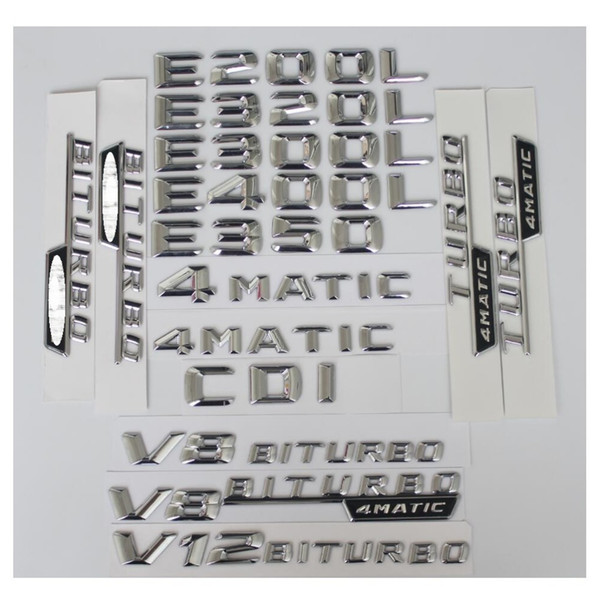 3D Chrome Letters Number Trunk Rear Badge Emblem Emblems Badges W212 W211 W213 E200 E220 E250 E350 CDI 4MATIC