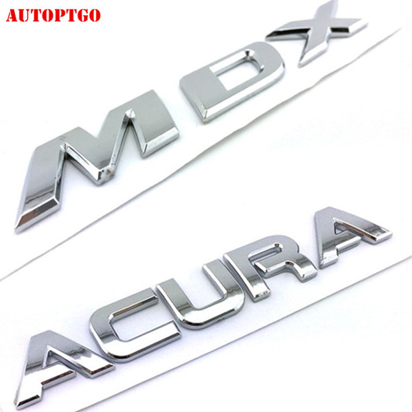 Silver Car Body Side Rear Trunk 3D Letter Logo Emblem Badge Decal Stickers For ACURA MDX