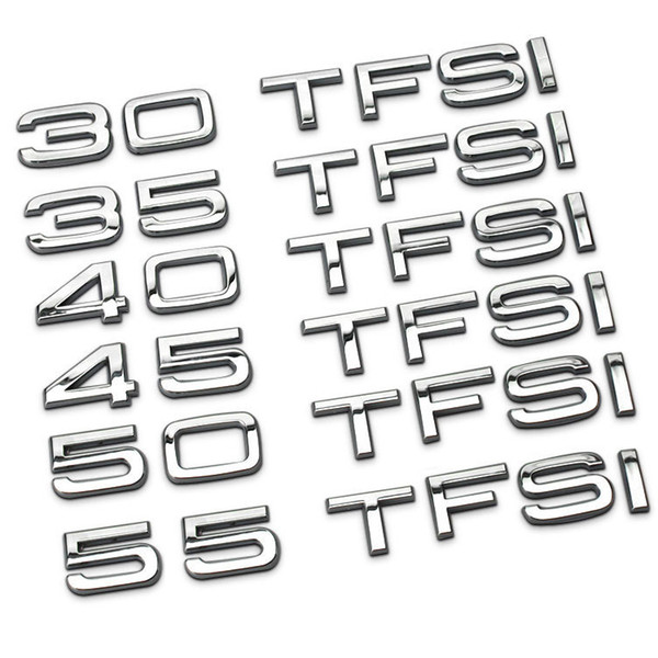 30 35 40 45 50 55 TFSI Symbol Emblem Sticker Badges for Trunk Tailgate Bumper Decoration