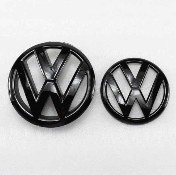 Gloss Black 135mm Front Grill Badge + 110mm Rear Trunk Lid Emblem Car Logo fit for VW Volkswagen Golf MK6 2009 2010 2011 2012