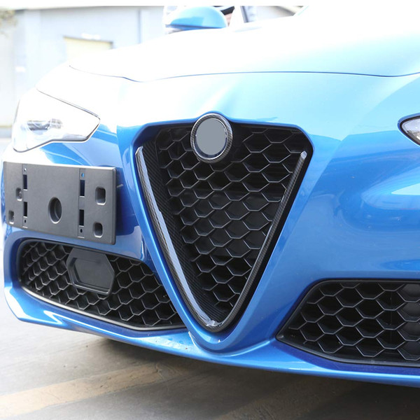 Carbon Fiber Style ABS Plastic Front Grills Decoration Frame Trim for Alfa Romeo Giulia 2017 2018 2019