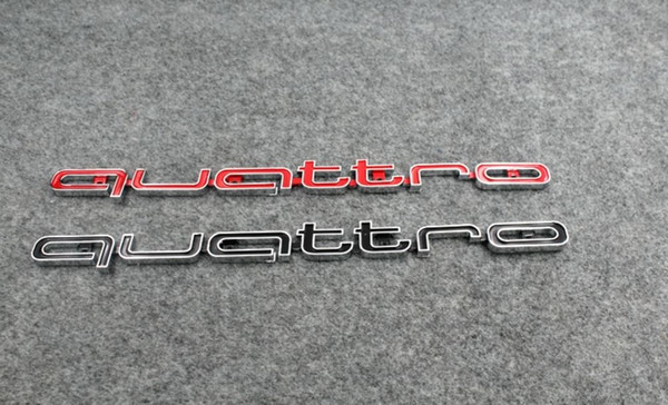 High quality Quattro Logo Emblem Badge Car Stick ABS Stickers front grill Lower trim For Audi A4 A5 A6 A7 RS5 RS6 RS7 RS Q3