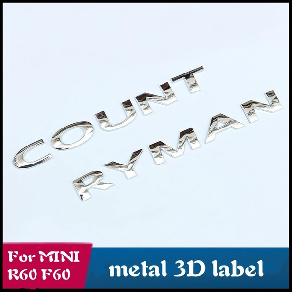 Car Decoration Modeling For MINI SUV COUNTRYMAN R60 F60 Special Modification, Metal 3D, Tail Box English Word Badge