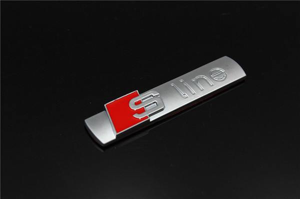 3D Metal Sline S line Fender Emblem Decal Sticker Badge Car Styling For Audi A1 A3 A4 A5 A6 A7 A8 Q3 Q5 Q7 S3 S4 S5 S6 S7 S8 TT