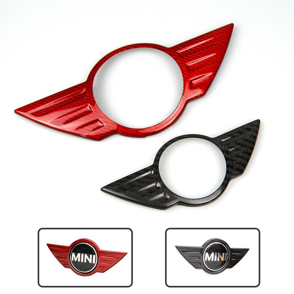 Kipalm Real Carbon Fiber Badge Logo Emblem Decal Cover Sticker For Mini Cooper R55 R56 R57 R58 R59 R60 R61 F54 F55 F56 F57 F60