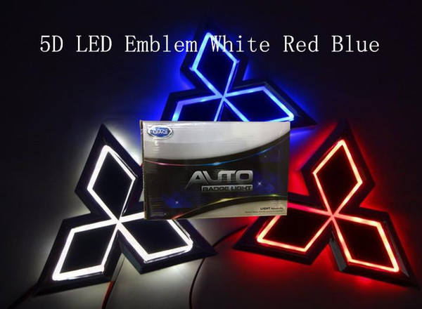 5D car led emblem car led badge car led symbols logo rear light white red blue color for Mitsub**hi size 76x87mm