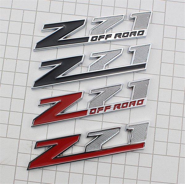 Car styling 9*2cm Zinc alloy plating Z71 OFF ROAD Emblem Rear Tail Badge Side Logos Cars body Sticker Red Black