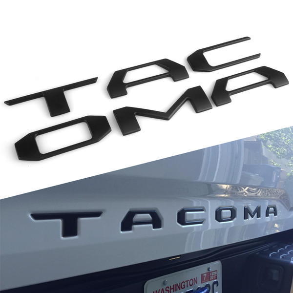 Matte Black and Silver Heavy Duty Letters for Tacoma 2016-2020 Tailgate Raised 3D Car Decal Stickers Car Styling