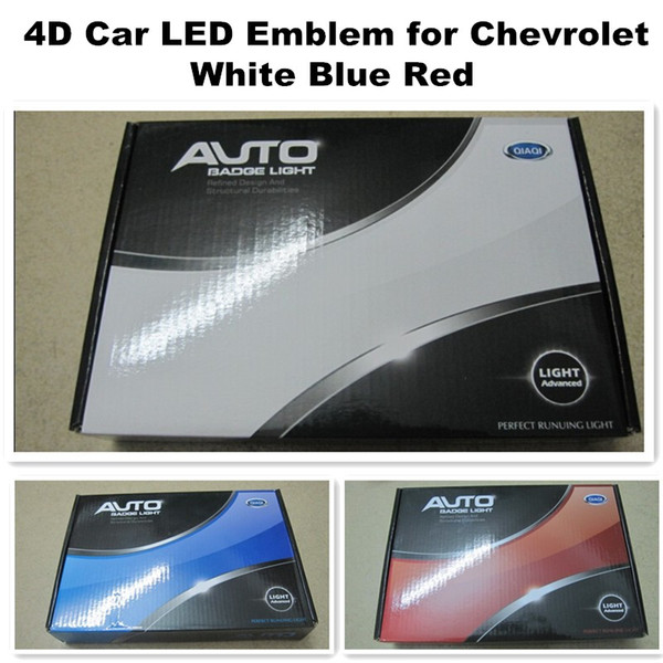 4D car led emblem logo symbols badge emblem 12V white blue red color size 170x55mm for Chevrolet