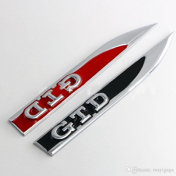 GTD Blade Side Fender Badge Emblem for VW Golf 4 6 7 Passat B5 B6 B7 CC Polo Tiguan Touran Styling Accessory