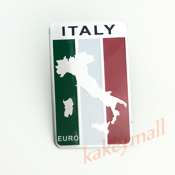 Universal Car Truck Chrome Accessories Italy Italian Map IT Flag Logo Emblem Badge 3D Sticker Decal Trim