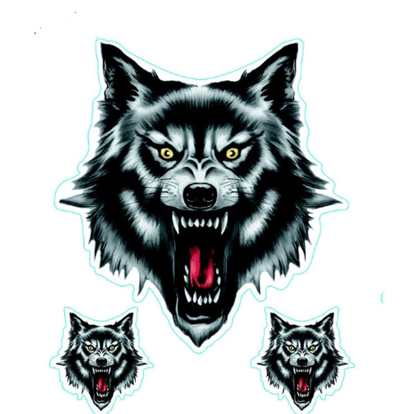 18*25cm Car Auto Black Wolf Head Universal Sticker Decal Vinyl Film Funny Waterproof Sticker fit for Motorcycle Motorbike Car Truck Helmet