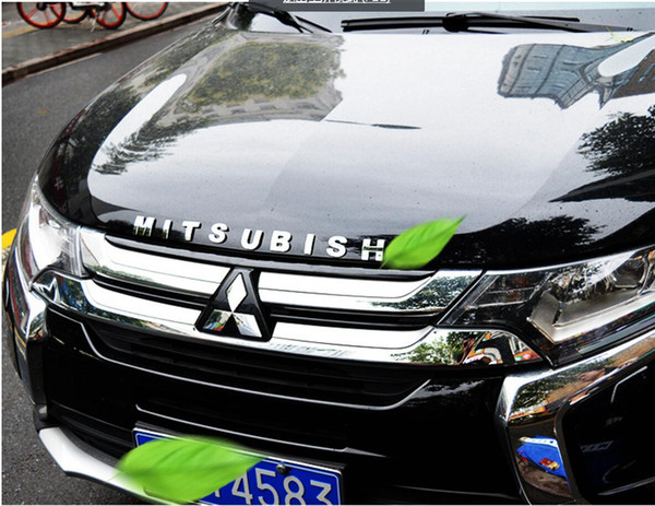 Car-Styling ABS Chrome 3D letter mark With Front car cover Label Fit For MITSUBISHI Outlander ASX Accessories