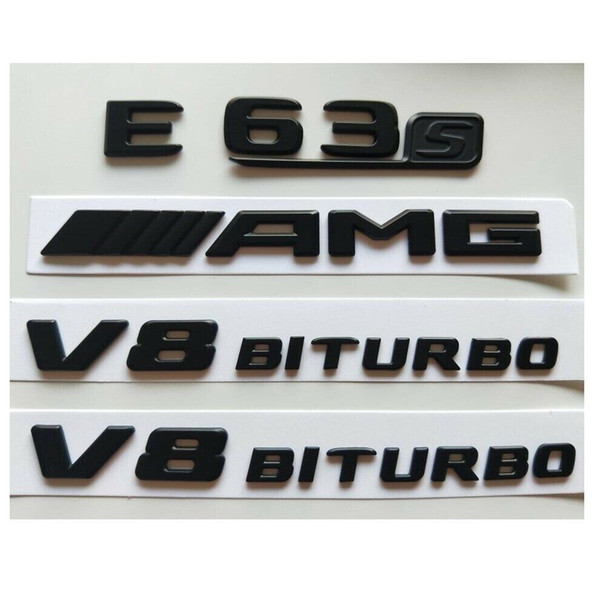 All Matte Black E63s AMG V8 BITURBO Emblems Emblem for Mercedes W212 W213