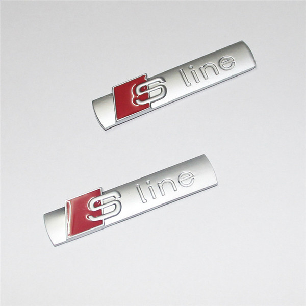 New Car Sline Emblem Badge Sticker Car Keychains Keyring Sline Wheel Tyre Valve Stems Cap Emblem for AUDI S-Line Quatro Car Sticker