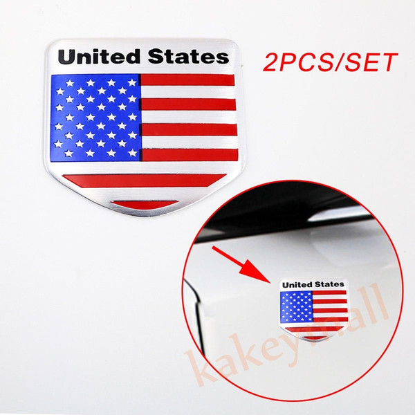 For USA America Shield Flag Badge Logo Car Body Decorate 3D Sticker Decal Emblem