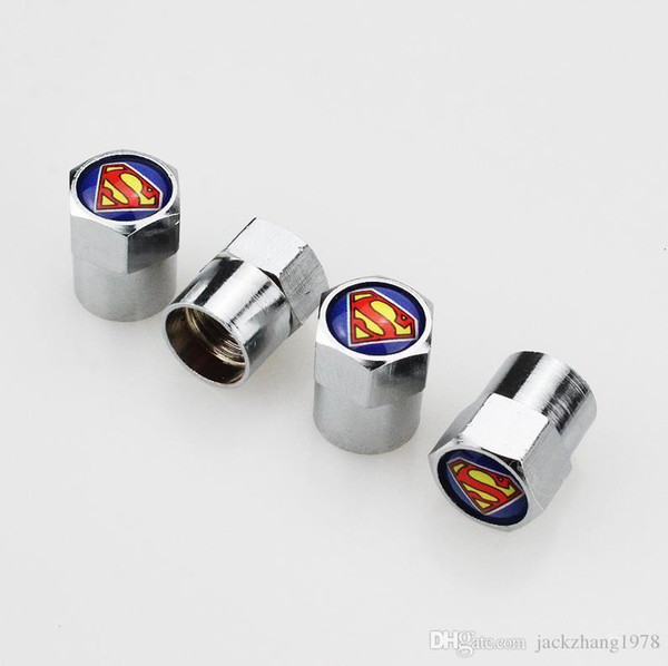 Superman Spider Car Mini Tire valve caps wheel Tyre dust air cover Nozzle Cap Nipple 13*9mm