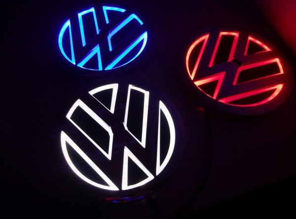 5D LED Car Badge Lamp For Golf Magotan Scirocco Tiguan BORA car badge LED symbols lamp Auto rear 110mm LED emblem light