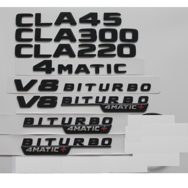 Gloss Black C117 X117 W117 CLA45 AMG CLA220 CLA200 CLA250 V8 BITURBO 4MATIC Trunk Rear Star Emblems Badges