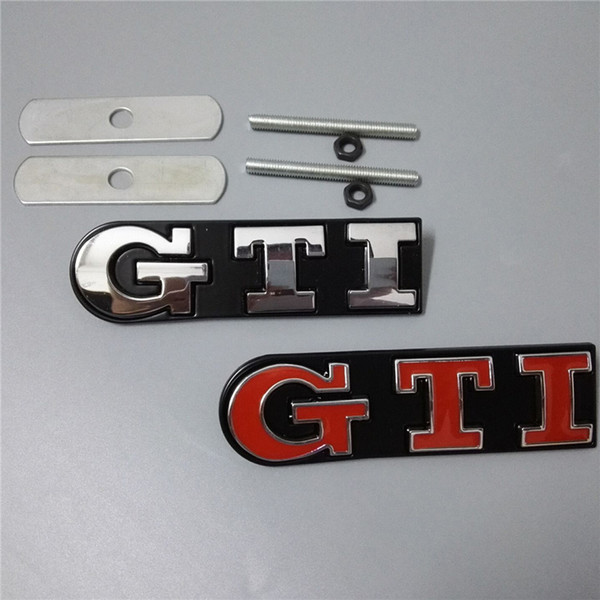 3D GTI Logo Car Emblems for Volkswagen ABS Plastic Front Grill Car Badges with Two Colors