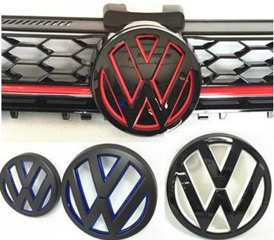 For New Golf 7 Gti MK7 Painted Color VW logo Emblem Car Front Grille Badge and Rear Lid Back Door Mark Golf7 VII Styling