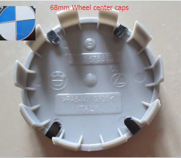 by DHL 100pcs/lot ALLOY 68mm WHEEL CENTRE CAPS blue / white OEM STYLE 10 clips 10pins made in Italy