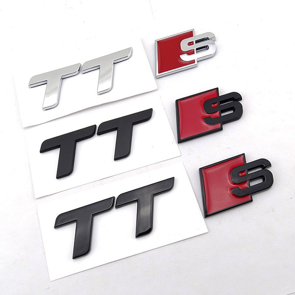 ABS Black TT TTS TTRS Logo Rear Trunk Emblem Badge Decal Sticker for Audi TT Quattro RS TDI Roadster Coupe Styling Accessory