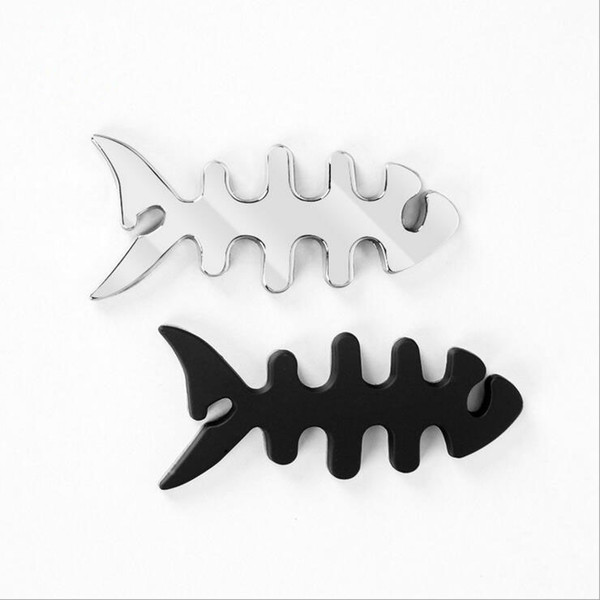 50pcs Fish Bone Metal 3D Car Body Decorate Badge Emblem Sticker Auto Sticker Emblems Badges Car Trail 80*40mm