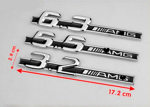 Free shipping high quality new 10pcs/lot metal car stickers car accessories FOR Mercedes AMG c63 5.5 6.3 6.5 3.2 E63 CLS63