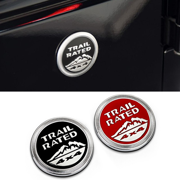 4PCS 3D Car Sticker Trail Rated 4X4 Metal Emblem Badge For Jeep Wrangler Patriot Grand Cherokee Trunk Logo Auto Trim Decal Decoration