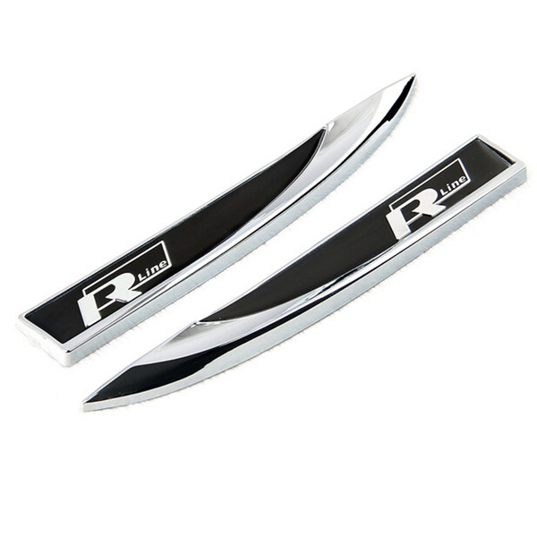 2pcs Rline R Line Side Fender Skirts Knife Type Emblem Badge Sticker Fit For VW Golf