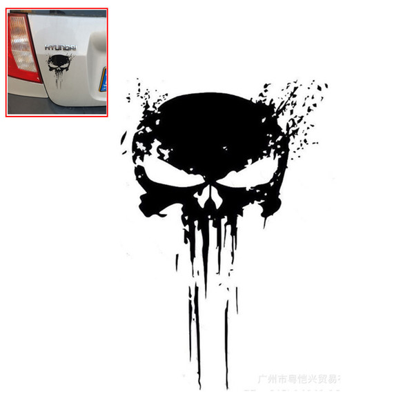 10*15cm Black/White Car Skull Head Halloween Party Decor Auto Body Door Bumper Sticker Horrible Decals Films Creative Stylish Accessory New