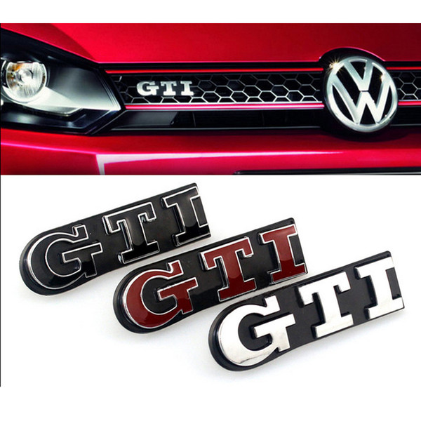 Styling Metal GTI Logo Front Grill Emblem Badge Decal Sticker for VW Volkswagen Golf 4 6 7 MK6 MK7 MK4 MK5 Polo CC Passat